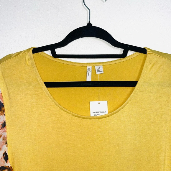 Cato NWT Yellow & Cream Contrast Floral Print Bell Sleeve Top Medium Women’s - Picture 2 of 11